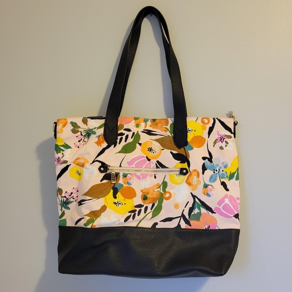 NWT "a new day" Pink Floral Handbag with Long Straps